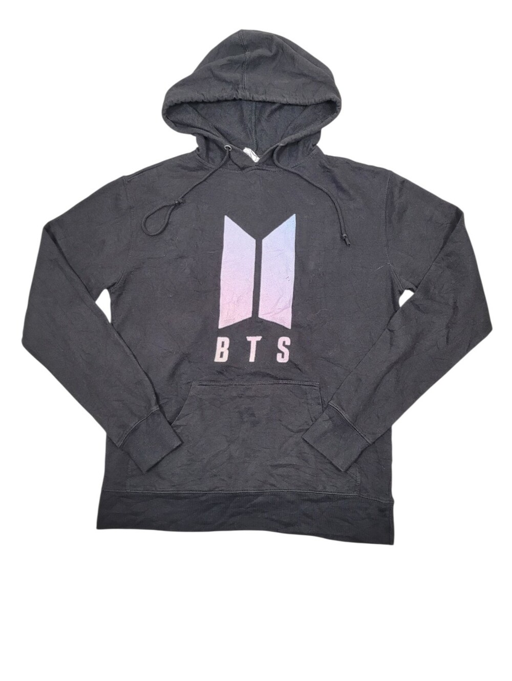 KPop BTS Classic Logo Black Hoodie Sweatshirt Top Size: Small